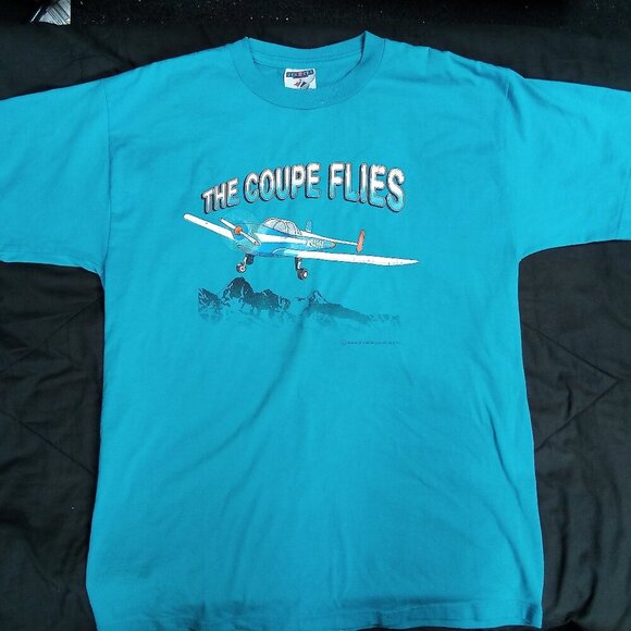 Vintage The Coupe Flies Airplane T-Shirt - Picture 2 of 8